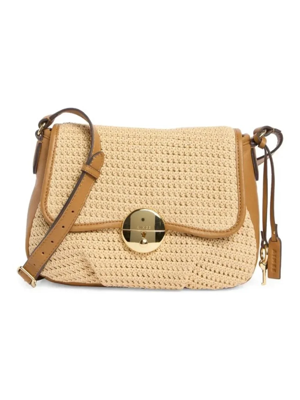 AIMEE Cannes Flap Crossbody Bag beige Raffia Canyon